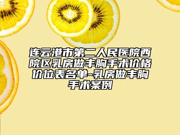 连云港市第二人民医院西院区乳房做丰胸手术价格价位表名单-乳房做丰胸手术案例