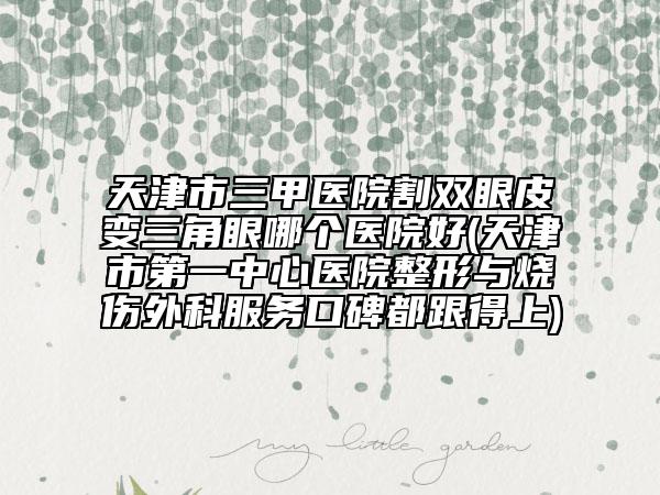 天津市三甲医院割双眼皮变三角眼哪个医院好(天津市第一中心医院整形与烧伤外科服务口碑都跟得上)
