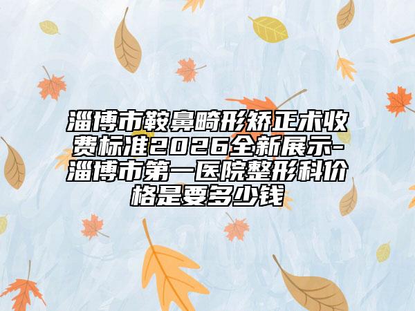 淄博市鞍鼻畸形矫正术收费标准2026全新展示-淄博市第一医院整形科价格是要多少钱