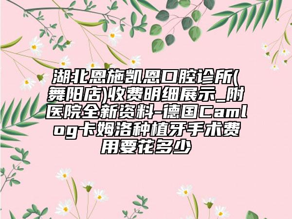 湖北恩施凯恩口腔诊所(舞阳店)收费明细展示_附医院全新资料-德国Camlog卡姆洛种植牙手术费用要花多少