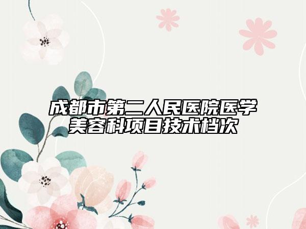 成都市第二人民医院医学美容科项目技术档次