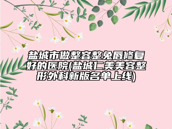 盐城市做整容整兔唇修复好的医院(盐城仁美美容整形外科新版名单上线)