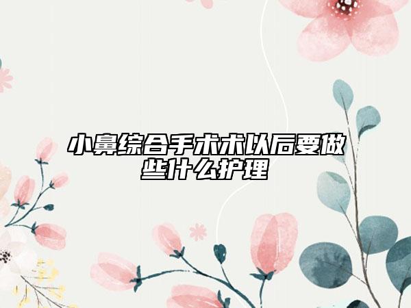 小鼻综合手术术以后要做些什么护理
