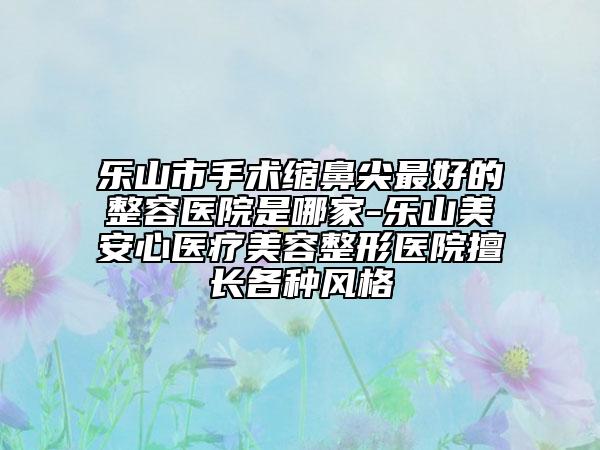 乐山市手术缩鼻尖最好的整容医院是哪家-乐山美安心医疗美容整形医院擅长各种风格