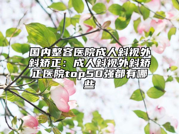 国内整容医院成人斜视外斜矫正：成人斜视外斜矫正医院top50强都有哪些