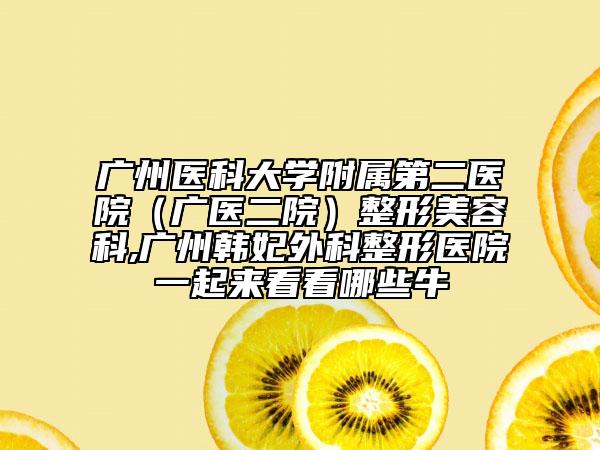 广州医科大学附属第二医院（广医二院）整形美容科,广州韩妃外科整形医院一起来看看哪些牛