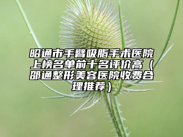 昭通市手臂吸脂手术医院上榜名单前十名评价高（邵通整形美容医院收费合理推荐）