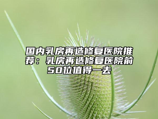 国内乳房再造修复医院推荐：乳房再造修复医院前50位值得一去