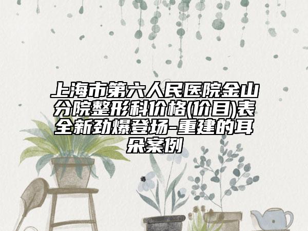 上海市第六人民医院金山分院整形科价格(价目)表全新劲爆登场-重建的耳朵案例