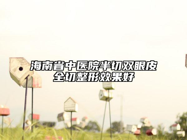 海南省中医院半切双眼皮全切整形效果好