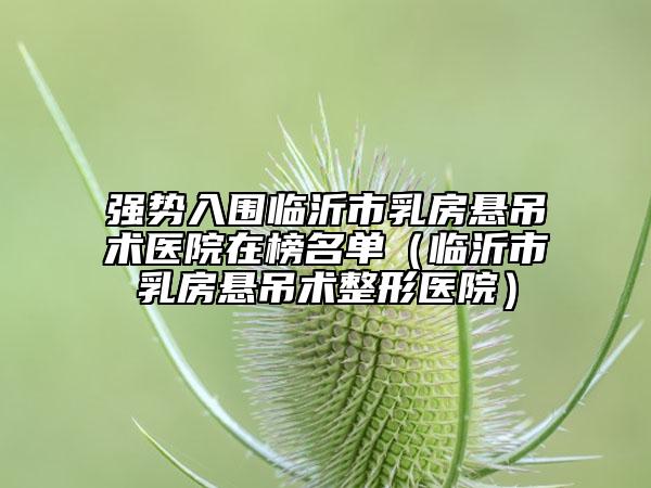 强势入围临沂市乳房悬吊术医院在榜名单（临沂市乳房悬吊术整形医院）
