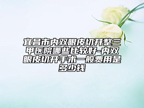 宜昌市内双眼皮切开整三甲医院哪些比较好-内双眼皮切开手术一般费用是多少钱