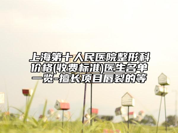 上海第十人民医院整形科价格(收费标准)医生名单一览-擅长项目唇裂的等