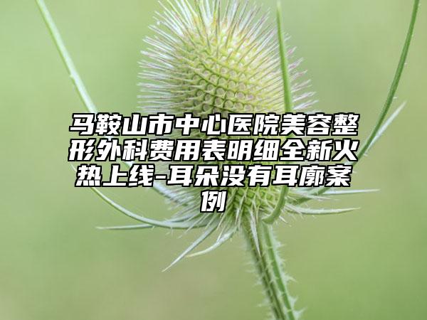 马鞍山市中心医院美容整形外科费用表明细全新火热上线-耳朵没有耳廓案例
