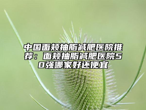 中国面颊抽脂减肥医院推荐:面颊抽脂减肥医院50强哪家好还便宜