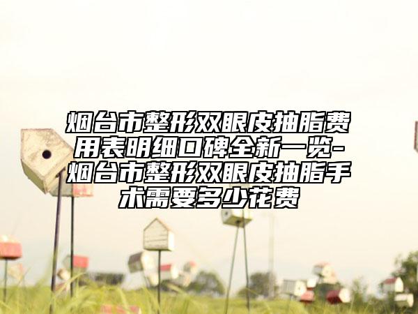烟台市整形双眼皮抽脂费用表明细口碑全新一览-烟台市整形双眼皮抽脂手术需要多少花费