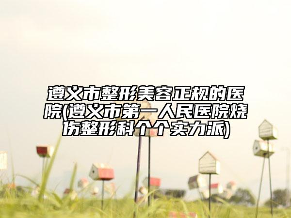 遵义市整形美容正规的医院(遵义市第一人民医院烧伤整形科个个实力派)