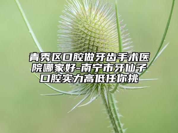 青秀区口腔做牙齿手术医院哪家好-南宁市牙仙子口腔实力高低任你挑