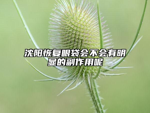 沈阳恢复眼袋会不会有明显的副作用呢