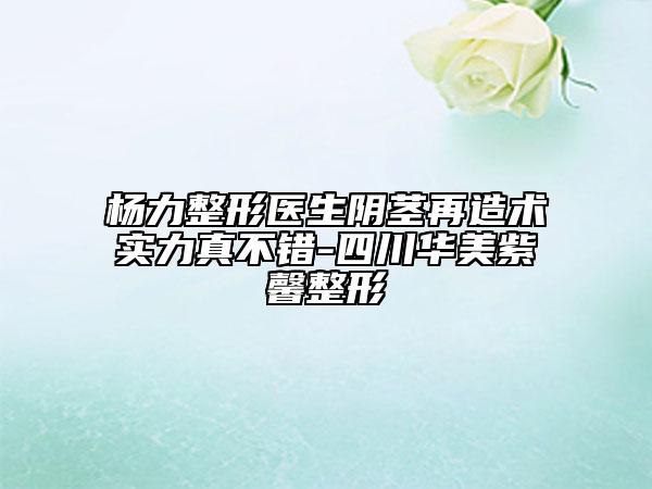 杨力整形医生阴茎再造术实力真不错-四川华美紫馨整形