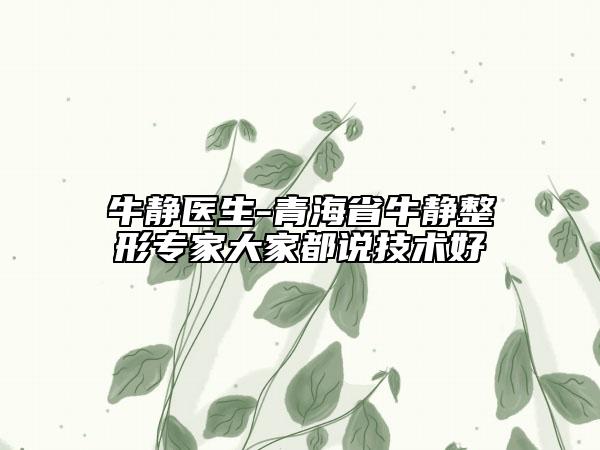 牛静医生-青海省牛静整形专家大家都说技术好