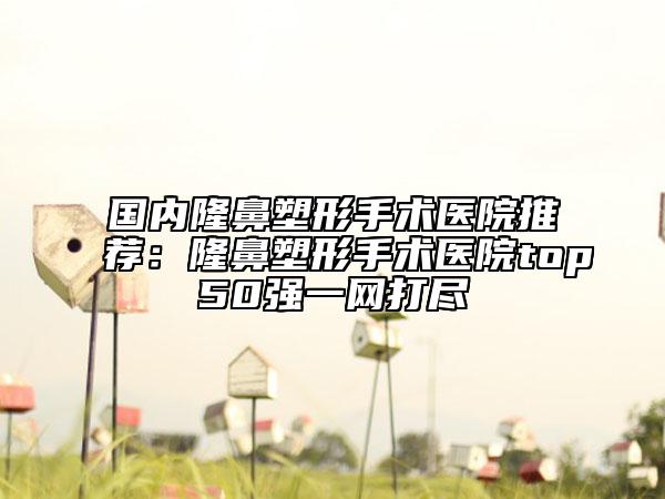 国内隆鼻塑形手术医院推荐：隆鼻塑形手术医院top50强一网打尽