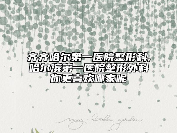 齐齐哈尔第一医院整形科,哈尔滨第一医院整形外科你更喜欢哪家呢