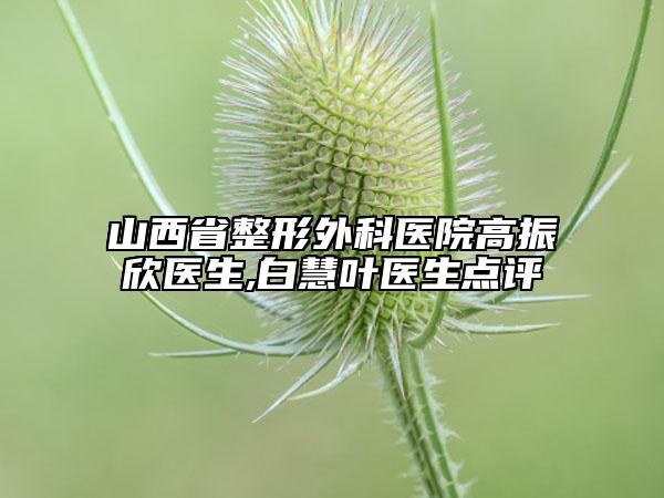 山西省整形外科医院高振欣医生,白慧叶医生点评