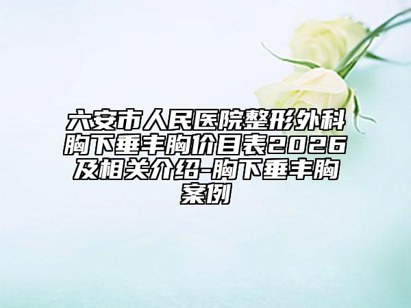 六安市人民医院整形外科胸下垂丰胸价目表2026及相关介绍-胸下垂丰胸案例