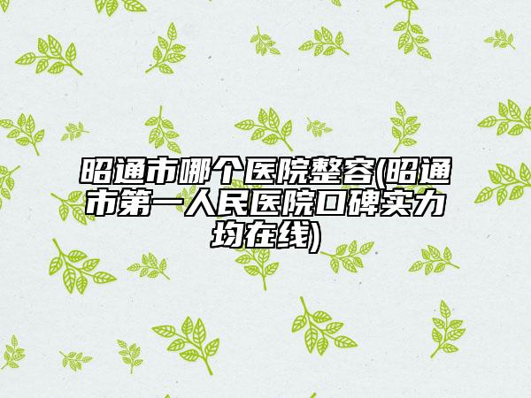 昭通市哪个医院整容(昭通市第一人民医院口碑实力均在线)