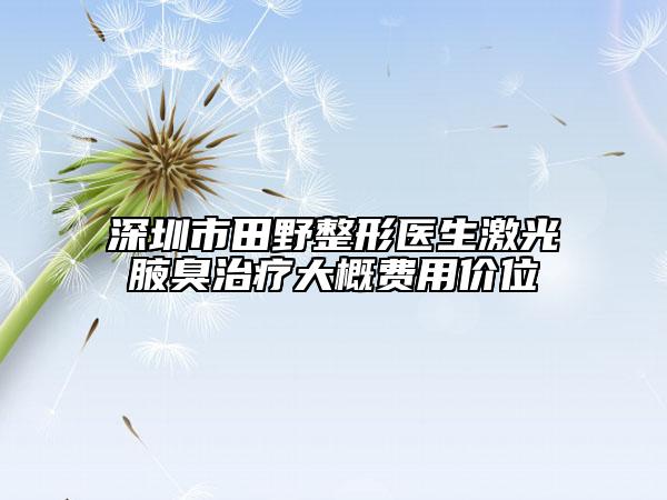 深圳市田野整形医生激光腋臭治疗大概费用价位