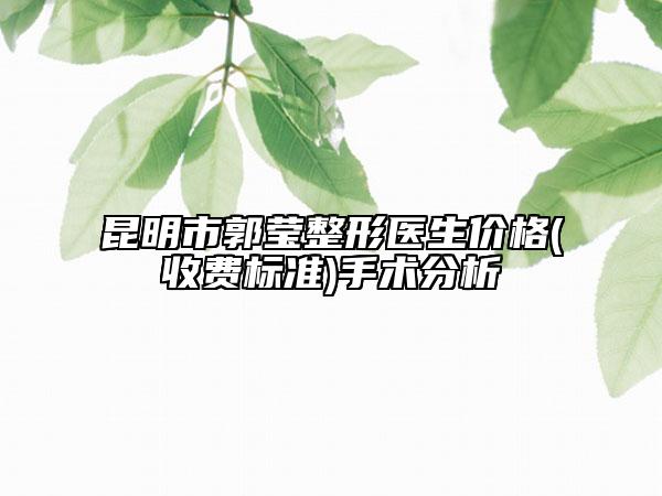 昆明市郭莹整形医生价格(收费标准)手术分析