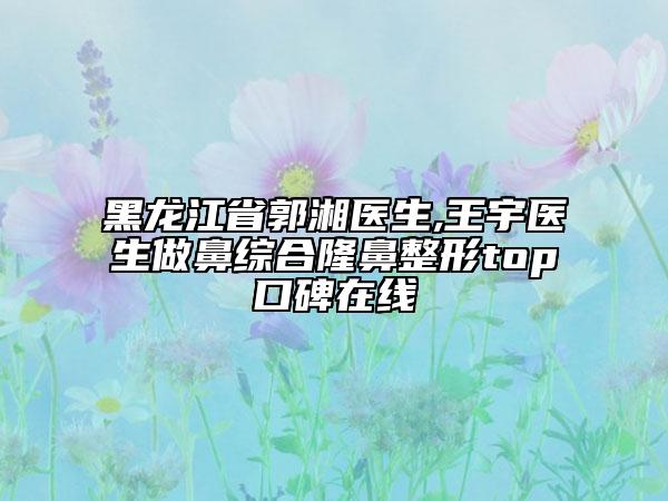 黑龙江省郭湘医生,王宇医生做鼻综合隆鼻整形top口碑在线