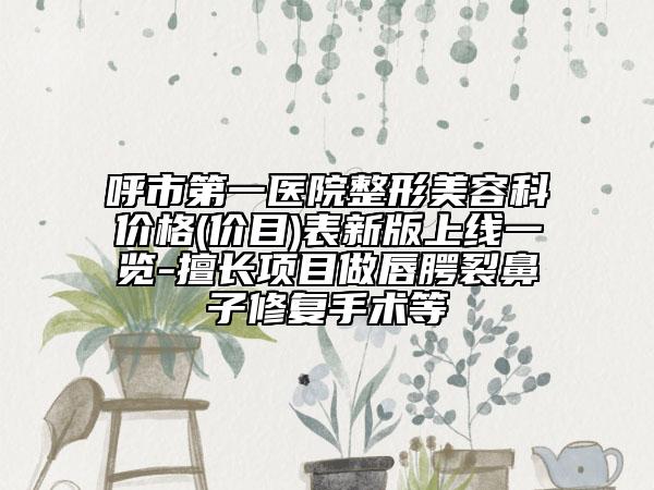 呼市第一医院整形美容科价格(价目)表新版上线一览-擅长项目做唇腭裂鼻子修复手术等
