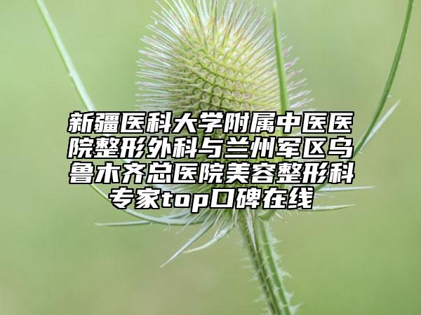 新疆医科大学附属中医医院整形外科与兰州军区乌鲁木齐总医院美容整形科专家top口碑在线